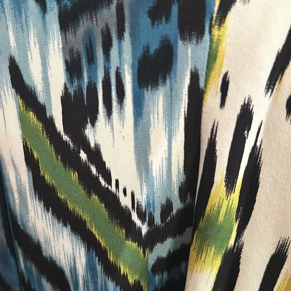 Carmen Marc Valvo women multicolored Ikat print silk dress w/sequin & beading - Picture 12 of 12